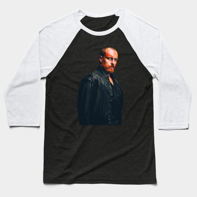 Captain James Flint Painting Baseball T-Shirt by byebyesally